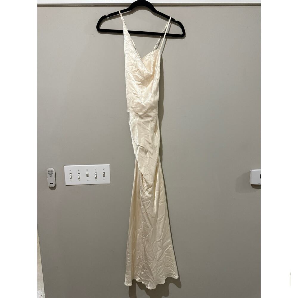 Shona Joy La Lune Asymmetrical Bias Cowl Midi Dress - Picture 2 of 7